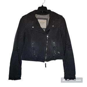 Abercrombie & Fitch Distressed Lined Moto Jacket